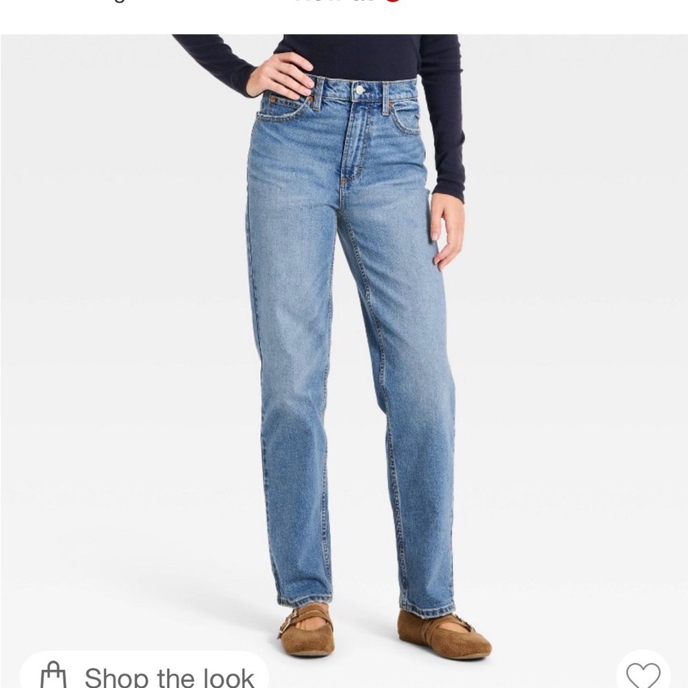 NWT Womens Universal Thread Highest Rise vintage straight Jeans 2 Reg
